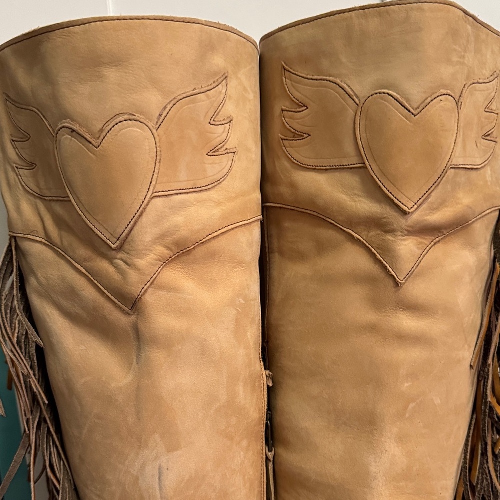 Gypsy Junkies tan fringe OTK BOOT - Picture 8 of 10